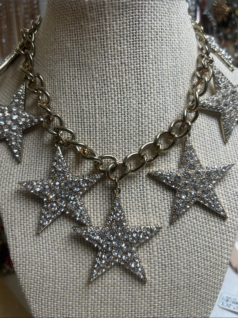 Gold Crystal Star Statement Necklace - Women's Jewelry